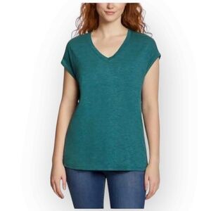NWT Jessica Simpson Women’s V-Neck Knit Top - 2X - Pacific Green 560/2X